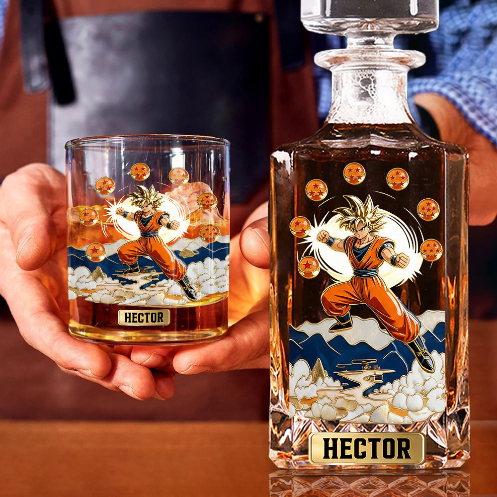 Strongest Fighter - Personalized Seven Balls Whiskey Decanter Set