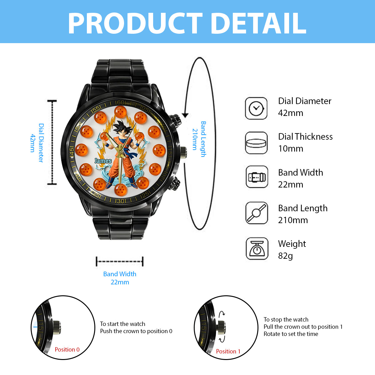 Awesome Dragon - Personalized Seven Balls Hand Watch