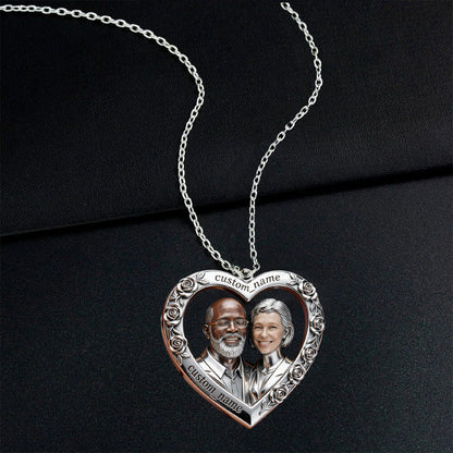 Couple Gift - Personalized Couple Shaped Acrylic Pendant Necklace