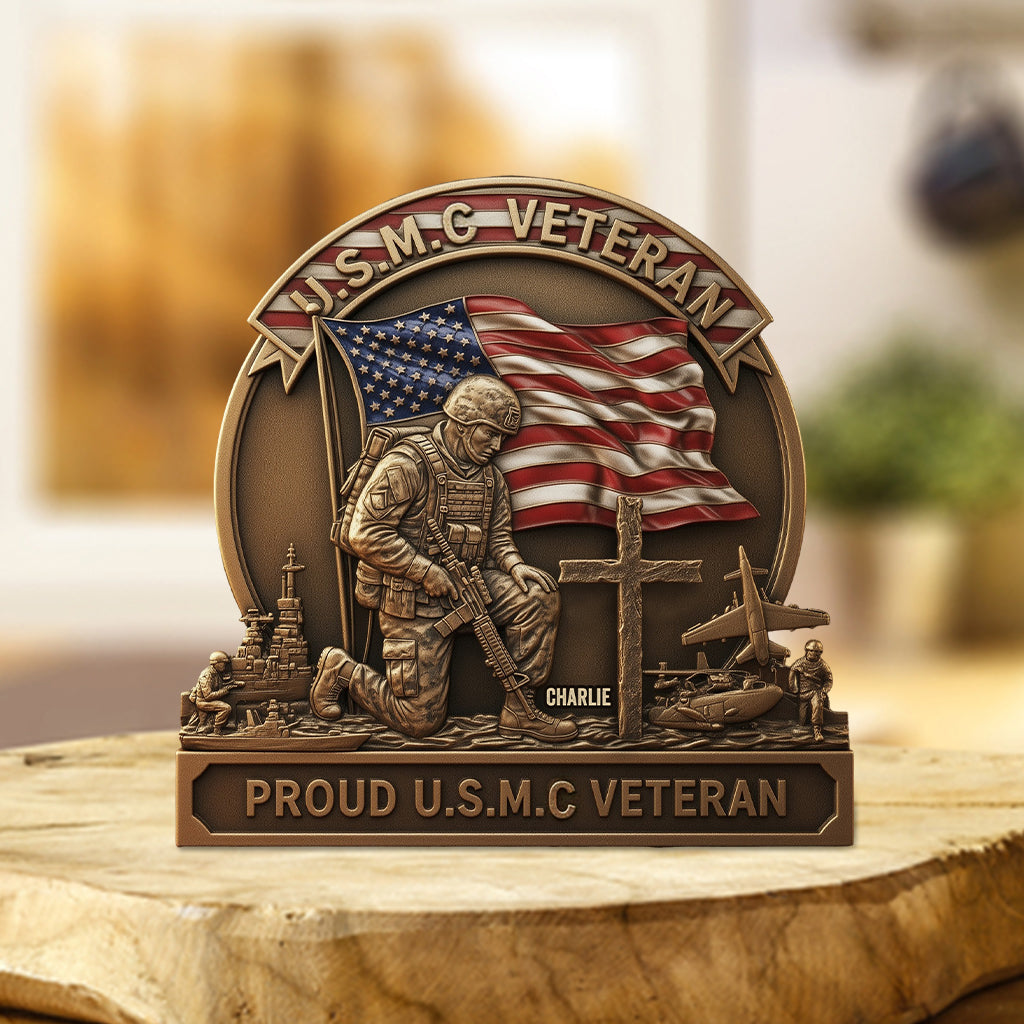 Proud Veteran - Personalized Veteran Custom Shaped Acrylic Plaque