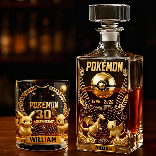 Monsters Trainer 30th Anniversary - Personalized Monster Trainer Whiskey Decanter Set