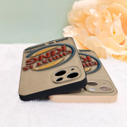 Christ Is King - Personalized Christian Classic Cap & Leather Phone Case