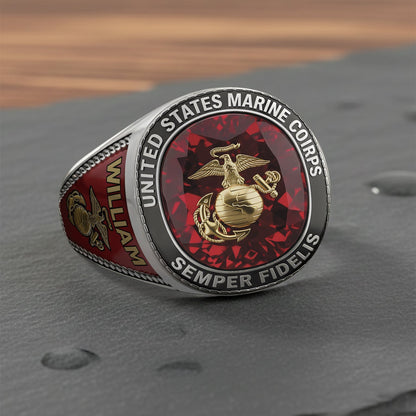 Duty & Honor - Personalized Veteran Signet Ring