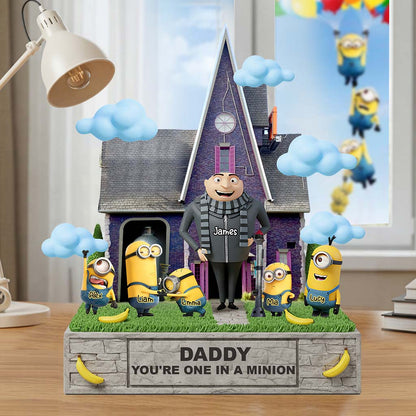 One In A Miniion Gift For Dad, Grandpa - Personalized Custom Shaped Acrylic Plaque