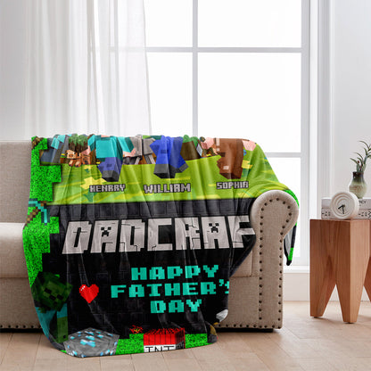 Dadcraft - Personalized Block World Blanket