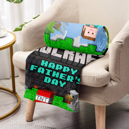 Dadcraft - Personalized Block World Blanket
