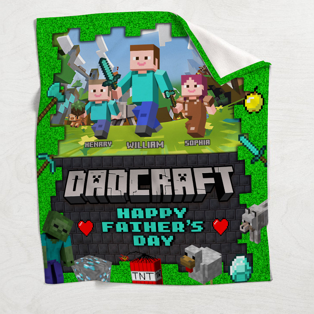 Dadcraft - Personalized Block World Blanket