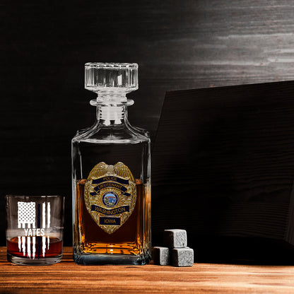 Love What I Do - Personalized Police Officer Whiskey Decanter Set