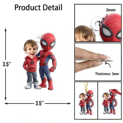 Spider Friend - Personalized Superhero Transparent Ornament