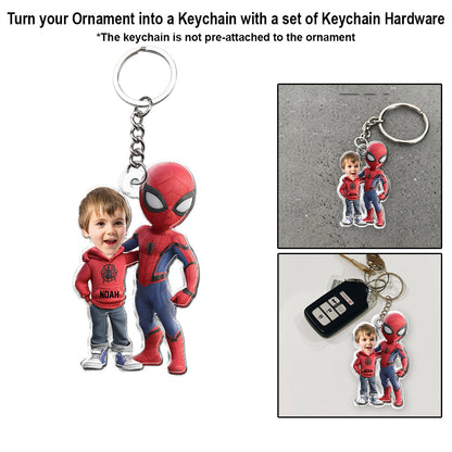 Spider Friend - Personalized Superhero Transparent Ornament