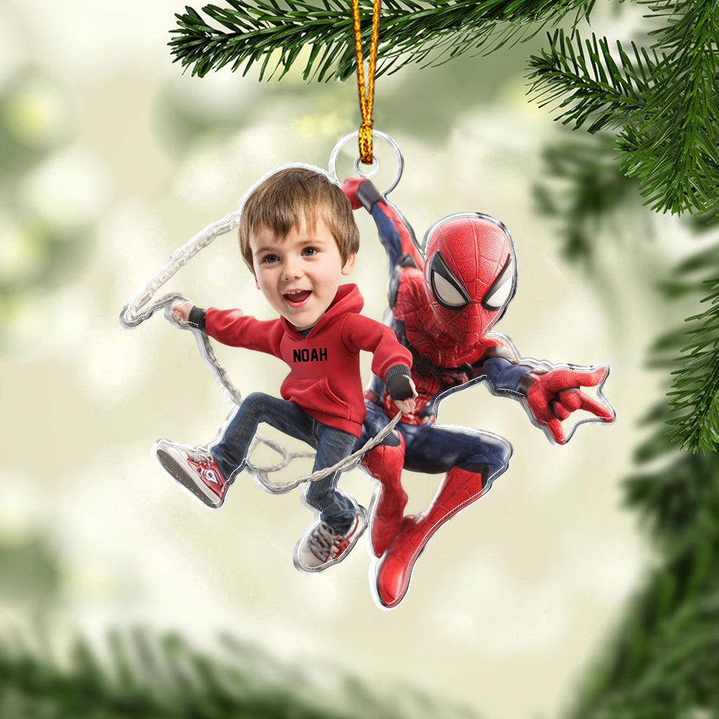 Spider Friend - Personalized Superhero Transparent Ornament