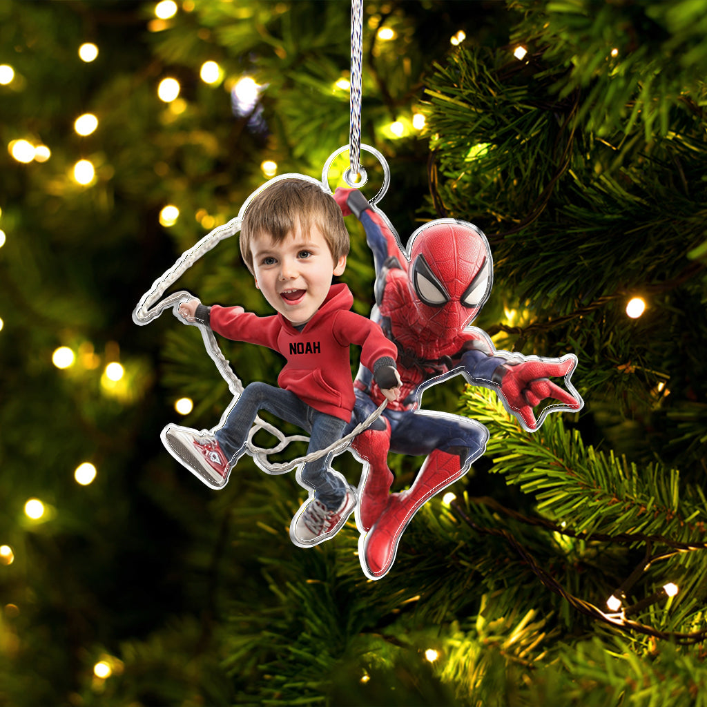 Spider Friend - Personalized Superhero Transparent Ornament