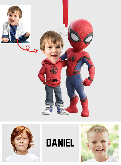 Spider Friend - Personalized Superhero Transparent Ornament