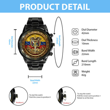 Proud Colombian - Personalized Expats Hand Watch