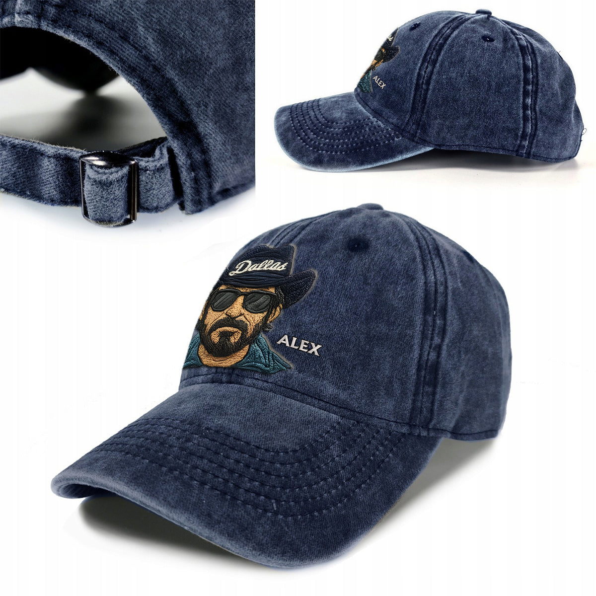 Vintage Mascot - Personalized Football Washed Denim Cap