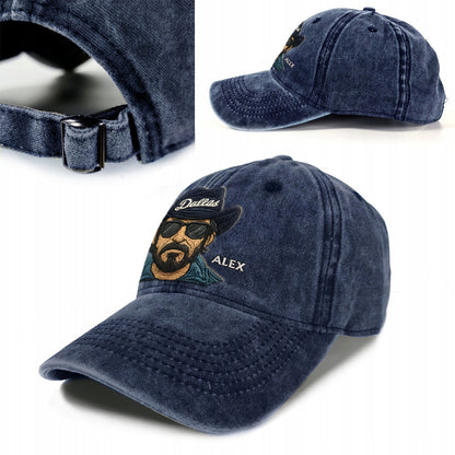 Vintage Mascot - Personalized Football Washed Denim Cap
