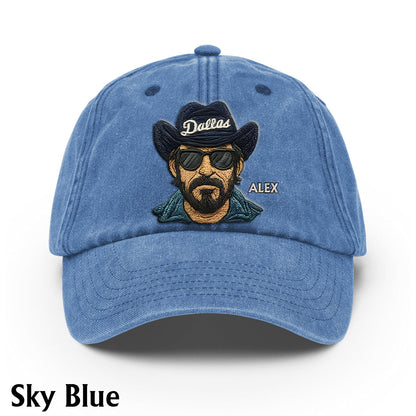 Vintage Mascot - Personalized Football Washed Denim Cap