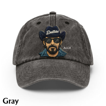 Vintage Mascot - Personalized Football Washed Denim Cap