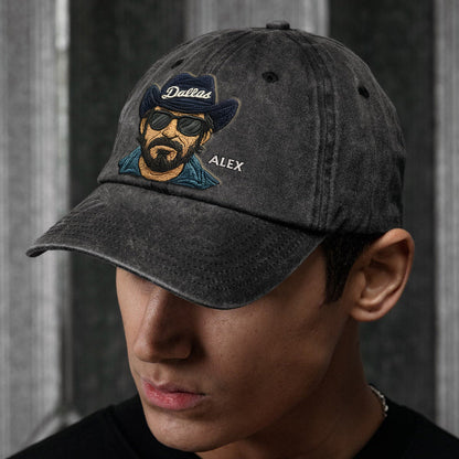 Vintage Mascot - Personalized Football Washed Denim Cap