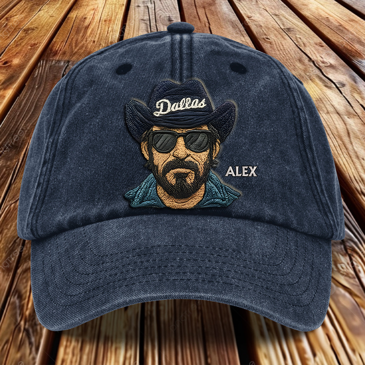 Vintage Mascot - Personalized Football Washed Denim Cap