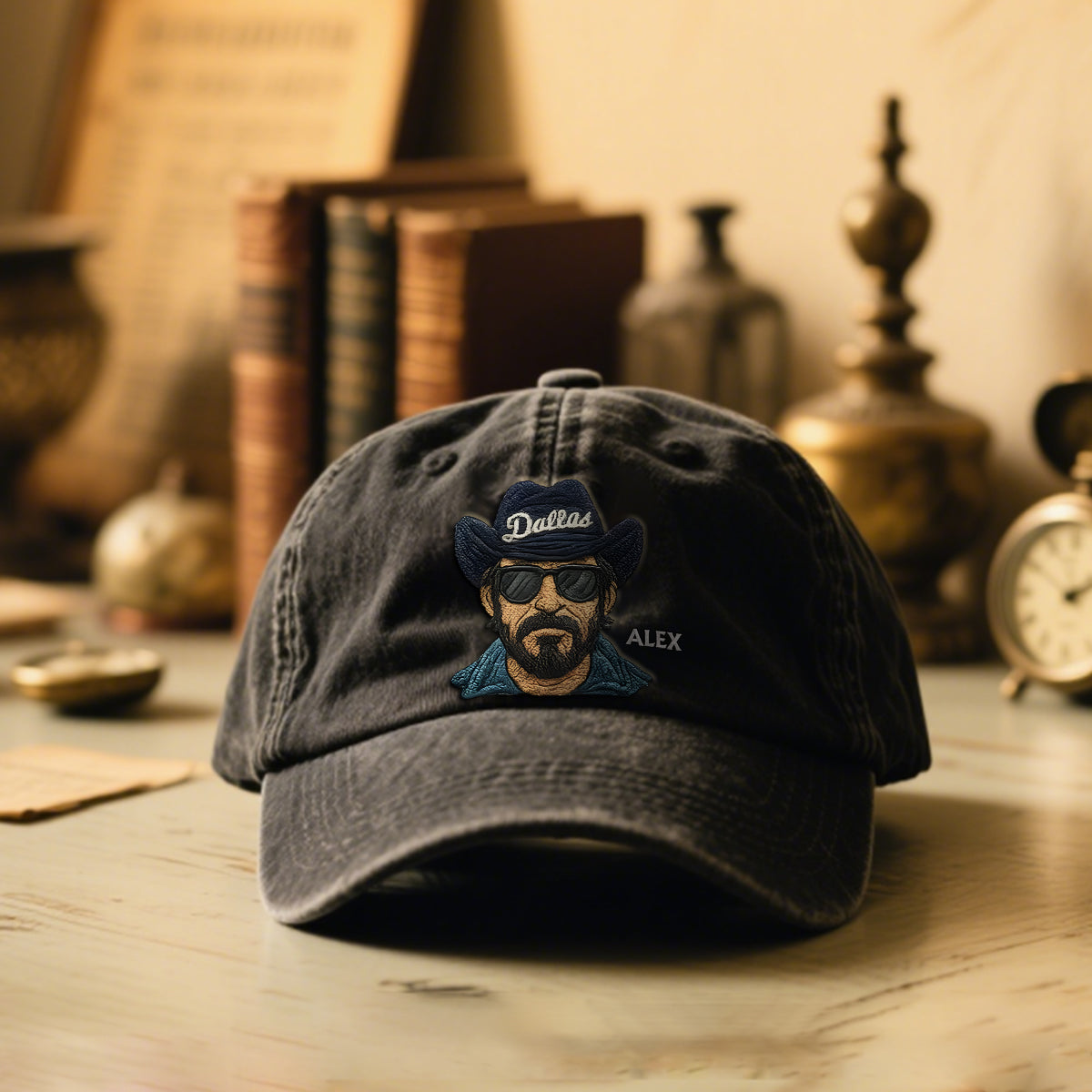 Vintage Mascot - Personalized Football Washed Denim Cap