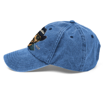 Vintage Mascot - Personalized Football Washed Denim Cap