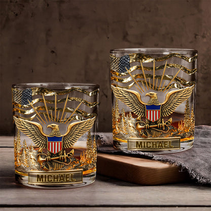 Proud Veteran - Personalized Veteran Whiskey Glass
