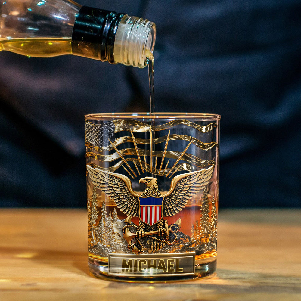 Proud Veteran - Personalized Veteran Whiskey Glass
