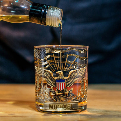 Proud Veteran - Personalized Veteran Whiskey Glass