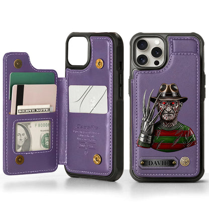 Scary Halloween - Personalized Horror Character Wallet Phone Case