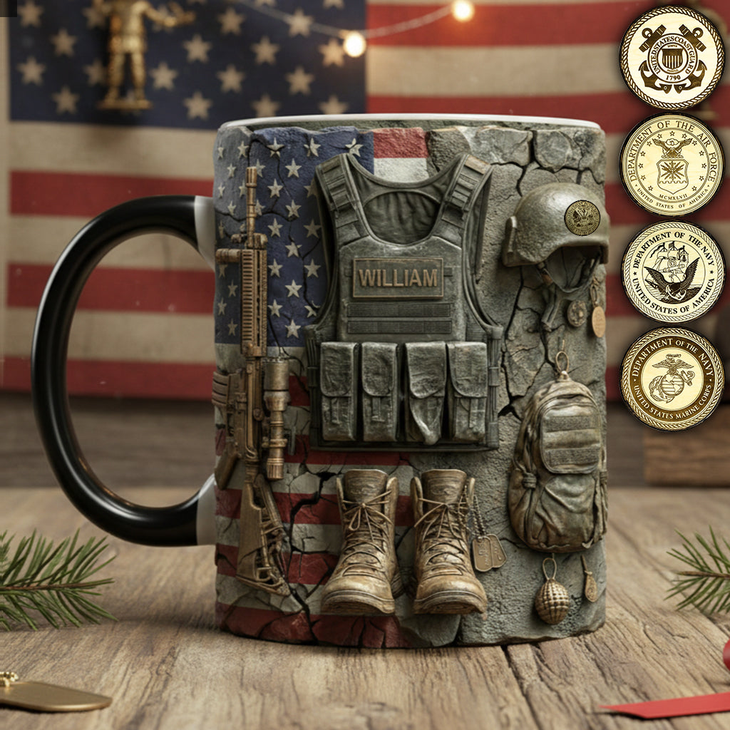 Military Gear - Personalized Veteran Accent Mug