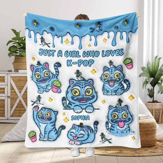 Just A Girl Who Loves Tiger - Personalized Kpop Blanket