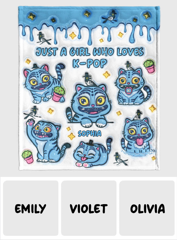 Just A Girl Who Loves Tiger - Personalized Kpop Blanket