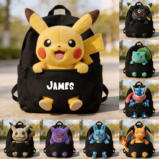 Always Have My Back - Personalized Monster Trainer Changeable Leather Patch Backpack