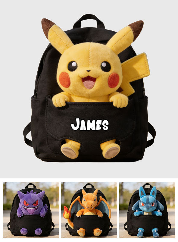 Always Have My Back - Personalized Monster Trainer Changeable Leather Patch Backpack