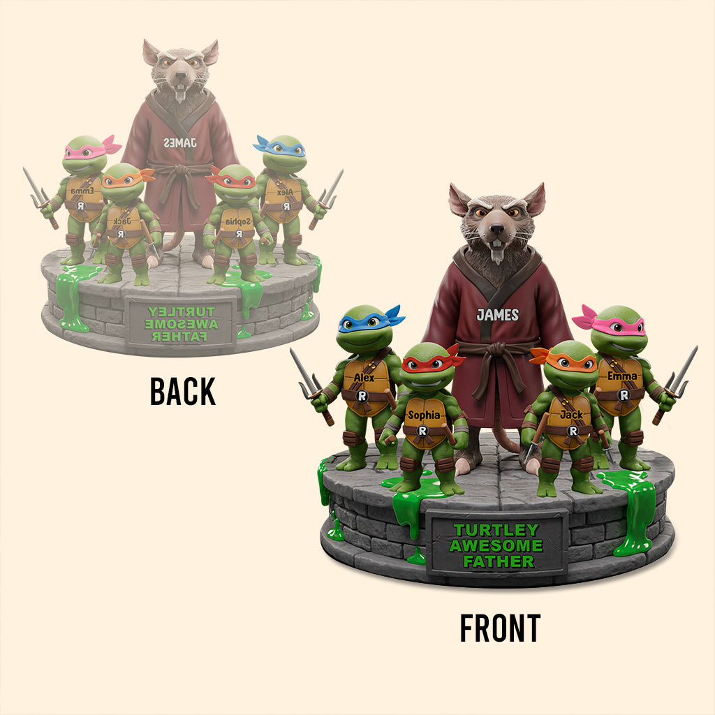 Awesome Father - Personalized Green Turtles Custom Shaped Acrylic Plaque