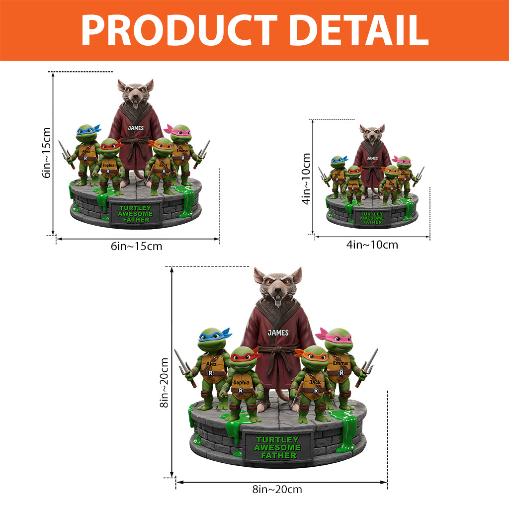 Awesome Father - Personalized Green Turtles Custom Shaped Acrylic Plaque