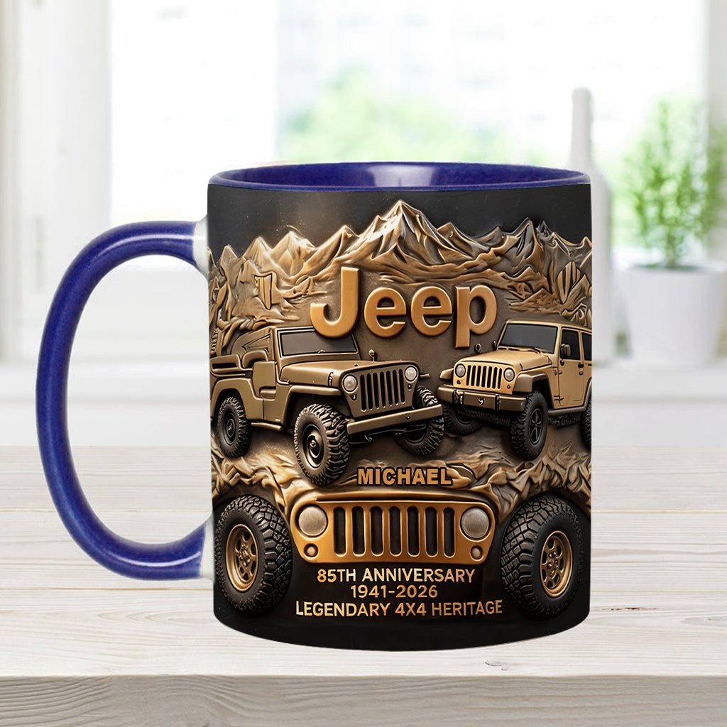 Jeep 85th Anniversary - Personalized Car Accent Mug & Coaster