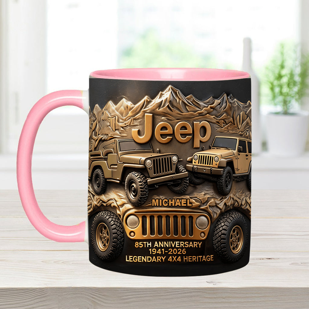 Jeep 85th Anniversary - Personalized Car Accent Mug & Coaster