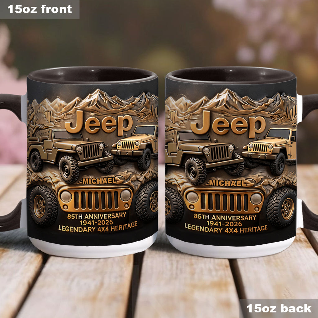 Jeep 85th Anniversary - Personalized Car Accent Mug & Coaster