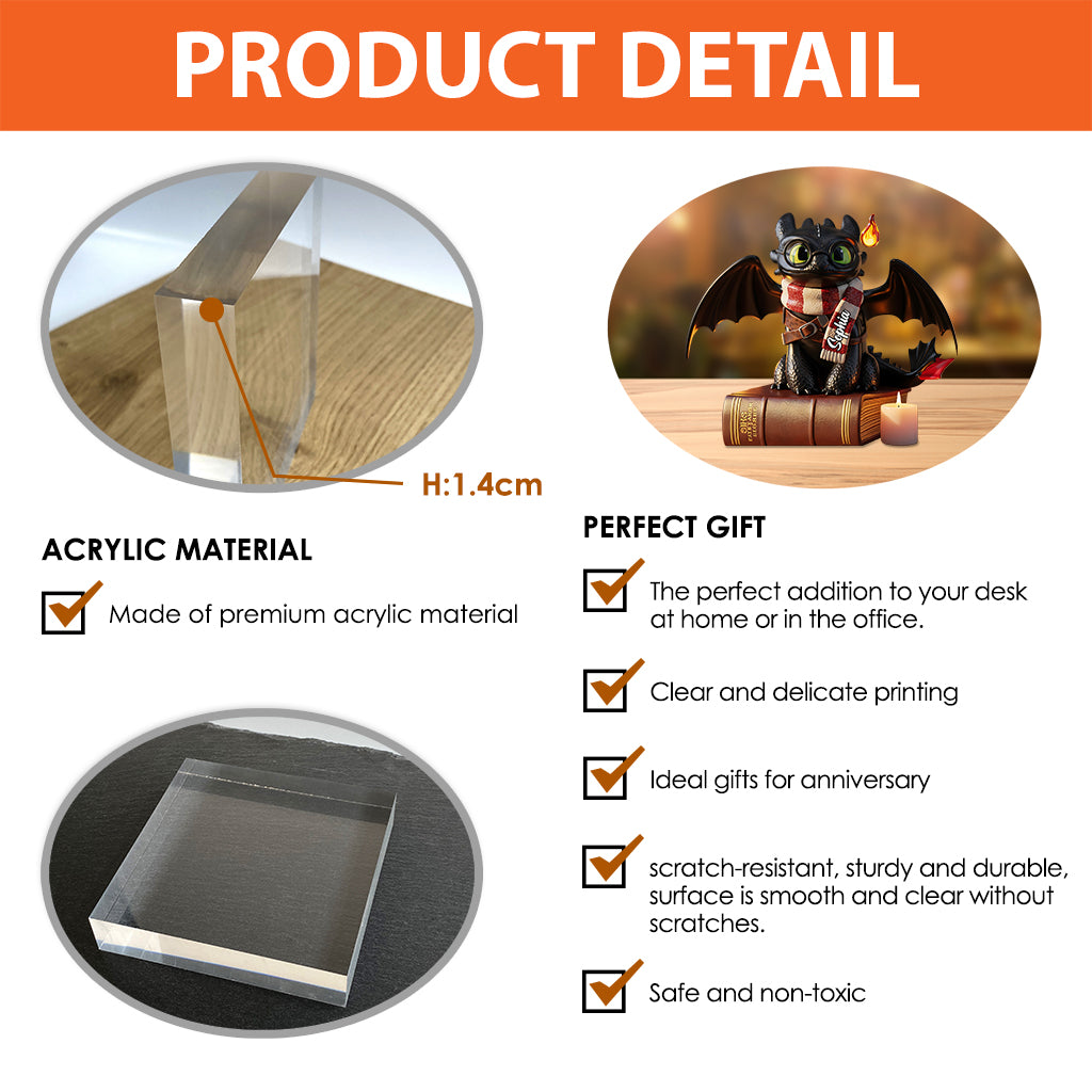 Dragon Book - Personalized Custom Shaped Acrylic Plaque