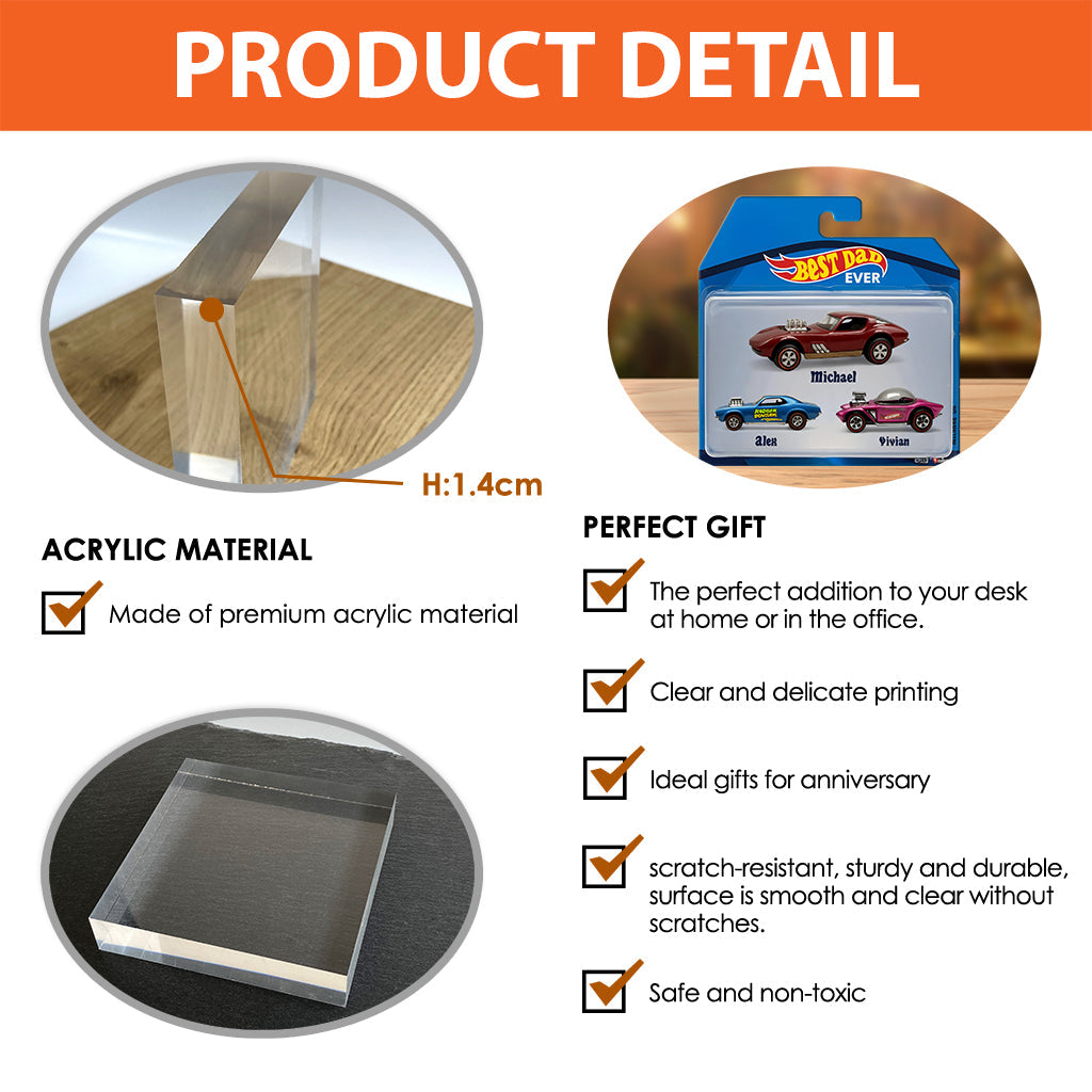 Hot Dads Collect Cars - Personalized Father Custom Shaped Acrylic Plaque