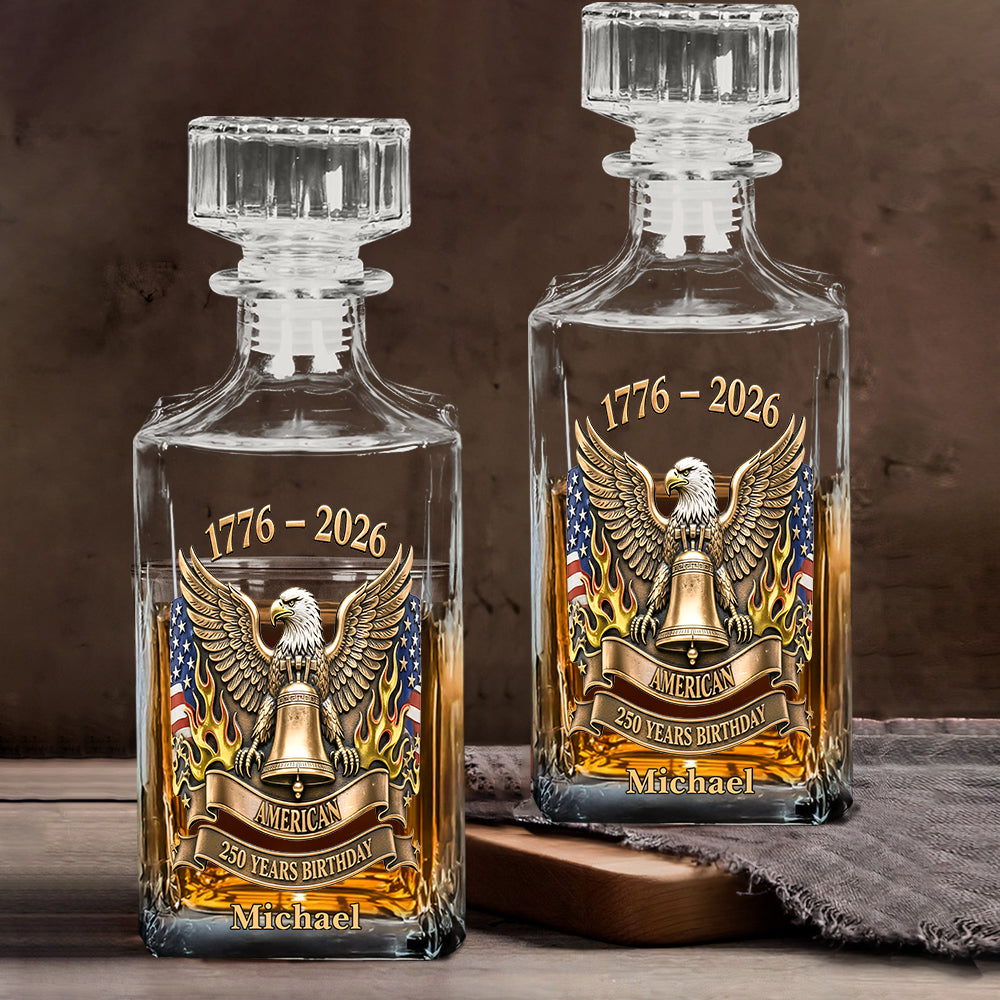 250 Year Birthday - Personalized Veteran Whiskey Decanter Set