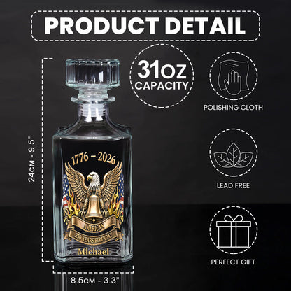 250 Year Birthday - Personalized Veteran Whiskey Decanter Set