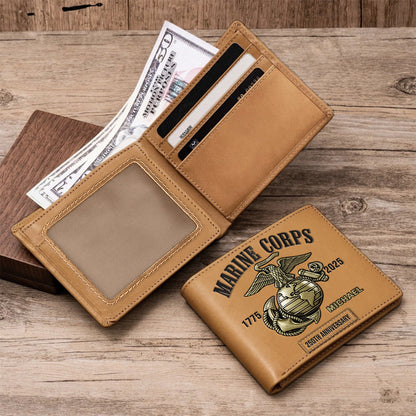 250th Anniversary - Personalized Veteran Leather Wallet