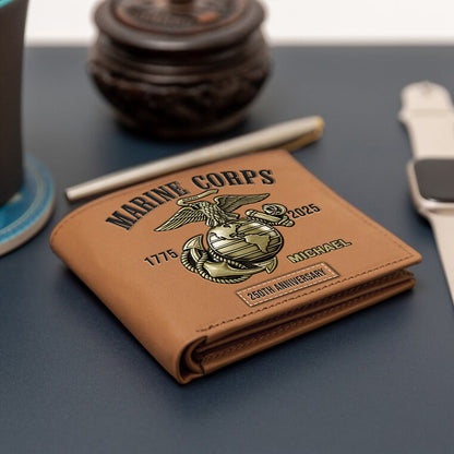 250th Anniversary - Personalized Veteran Leather Wallet