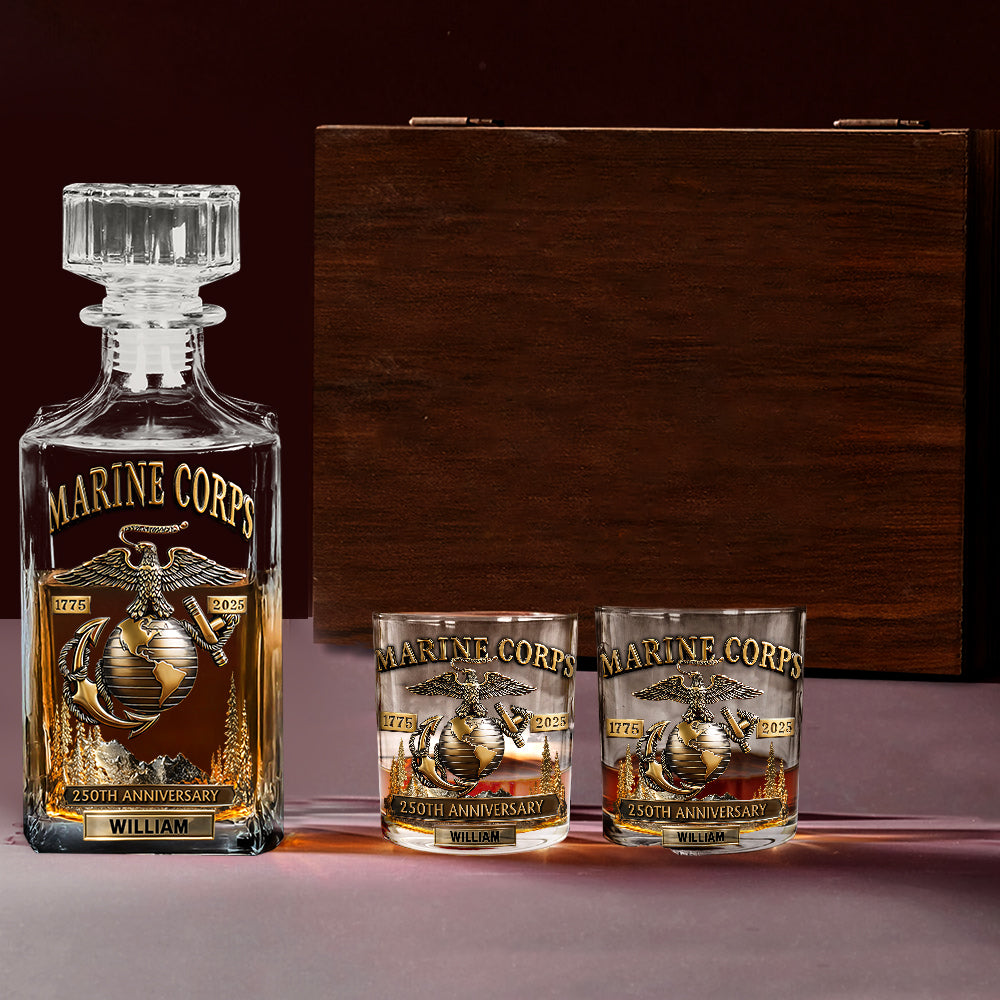 250th Anniversary - Personalized Veteran Whiskey Decanter Set
