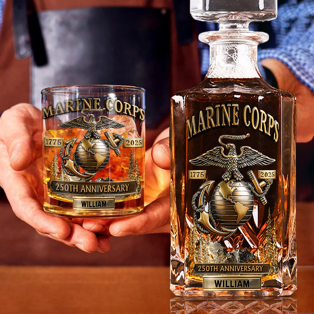 250th Anniversary - Personalized Veteran Whiskey Decanter Set