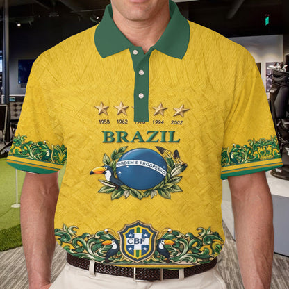 Brazil Five Times Champion - Personalized Soccer Polo Shirt