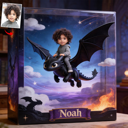 Fly With Dragon - Personalized Dragon Trainer Custom Shaped Acrylic Plaque